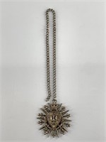 Vintage Coro Heraldic Crest pendant and chain in g