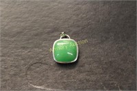 STERLING AND GREEN PENDANT