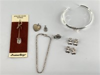 Large lot of sterling silver jewelry