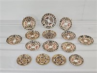 14 ROYAL CROWN DERBY IMARA - PLATES, SAUCERS