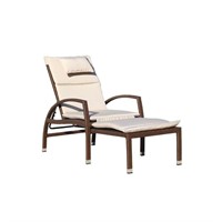 Brown Beach Front Deck Chair to Chaise Lounge