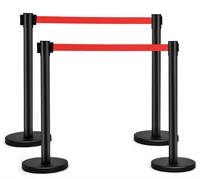 Electriduct Black Stanchion with Red Retractable