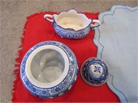 Vintage Porcelain Incense Burner and Footed Bowl