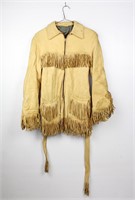 Vintage Buckskin Leather Fringe Ladies Jacket