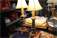 PAIR OF LAMPS WITH SHADES - WORKING
