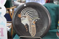 EGYPTIAN COPPER & SILVER PLATE PLATE