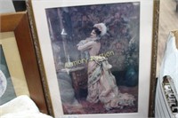 VICTORIAN ERA PAINTING REPRO PRINT - FRAMED