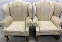 Pair oversized wing chairs