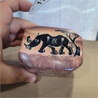 ZAWADEE Hand Painted  Soap Stone Keepsake Box - RH