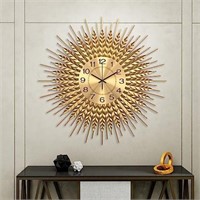 DAYDAYART 28 Inch Gold Large Wall Clock Decorative
