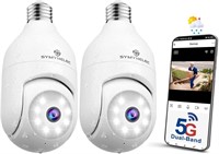 NEW $140 2PK Light Bulb Security Cameras