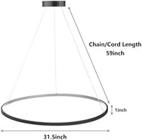 LightInTheBox Modern LED Chandelier 31.5" Ring Pe