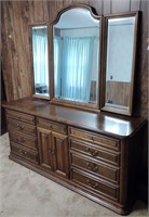 Mid Century ETHAN ALLEN Dresser Beveled Mirrors
