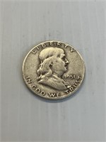 1951 D Franklin Silver Half Dollar