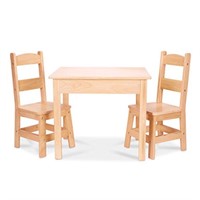Melissa & Doug Solid Wood Table and 2 Chairs Set