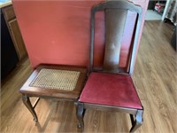 Antique chair and side table
