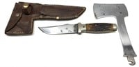 Case's Tested XX Axe & Knife stag combo set with