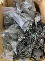 Box Of Assorted Miscellaneous Cables/microphones