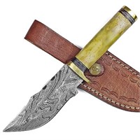 Handmade Damascus Steel Drop Point Hunting Knife