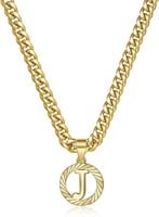 14k Gold-pl. Initial "j" Cuban Chain Necklace