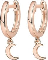 14k Gold-pl Minimalist Moon Huggie Earrings