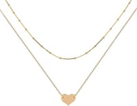 14k Gold-pl. Heart Layered Necklace
