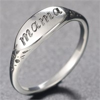 Stainless Steel Mama Engraved Signet Ring