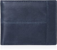 Navy Blue Leather Bifold Men's Wallet