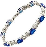 Cool 16.74ct Blue & White Sapphire Tennis Bracelet