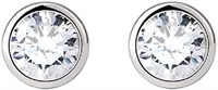 Round .22ct White Topaz Silver Stud Earrings