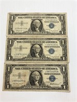 Blue Seal Silver Certificates $1 1957 1957A 1957B