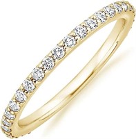 14k Gold-pl .50ct White Sapphire Eternity Ring