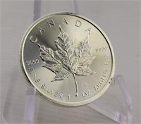 2015 Maple Leaf One Troy Ounce .9999 Fine Silver