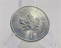 2015 Maple Leaf One Troy Ounce .9999 Fine Silver