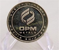 One Troy Ounce .999 Fine Silver OPM Metals Round