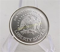 One Troy Ounce .999 Fine Silver A-Mark Liberty