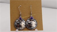 Earrings: Purple Mojave Turquoise, Sterling Silver