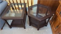 (2) Matching Beveled Glass End Tables