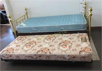 Twin Size Brass Trundle Bed Set