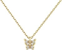 14k Gold-pl 1.75ct White Topaz Butterfly Necklace