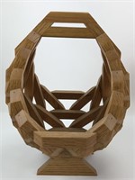 Mid Century Modern Geometric Wooden Basket Planter