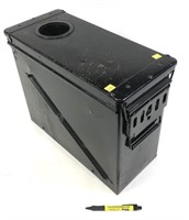 Large metal ammo can with cup holder