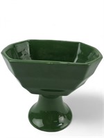 VTG. MCM Florence Green Ceramic Pedestal Planter