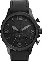 Fossil Nate Chrono Black Leather Men's Watch