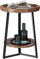 NEW $80 Round End Table with Storage Shelf