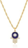 18k Gold-pl. .40ct White Sapphire Hand Necklace