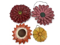 Qty. 4 Hanging Metal Flower Garden Decorations