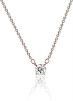 Dainty .70ct White Sapphire Solitaire Necklace
