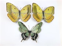 (3) 3D Metal Butterflys