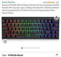 Ractous 60% Wireless Mechanical Gaming Keyboard